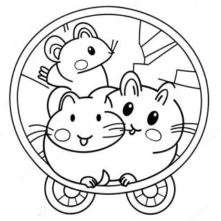 Hamster Adorabili Su Una Ruota Da Colorare 86442-27205
