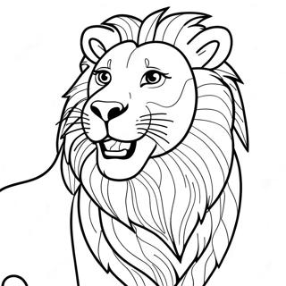 Pagina Da Colorare Di Un Leone Maestoso Che Ruggisce 86491-27235