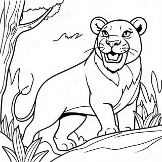 Leone Realistico Pagine da Colorare