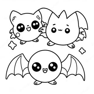 Pagina Da Colorare Dei Pipistrelli Kawaii Giocosi 86752 27426