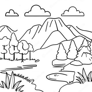 Pagina Da Colorare Di Paesaggio Facile 86800-27452