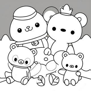 Rilakkuma Con Amici Carini Pagina Da Colorare 86927-27553