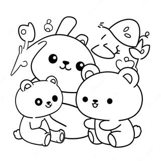 Rilakkuma Con Amici Carini Pagina Da Colorare 86927-27554