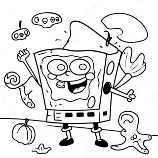 Pagina Da Colorare Di Spongebob Di Halloween 87106-27691