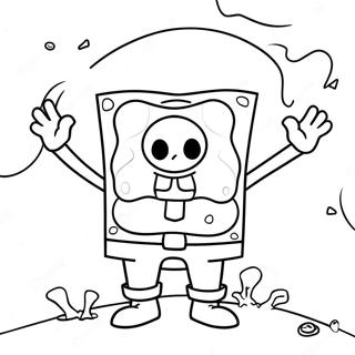 Pagina Da Colorare Di Spongebob In Costume Spettrale 87107-27693