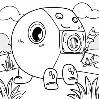 Pagina Da Colorare Di Wubbox In Un Paesaggio Divertente 87519-28010