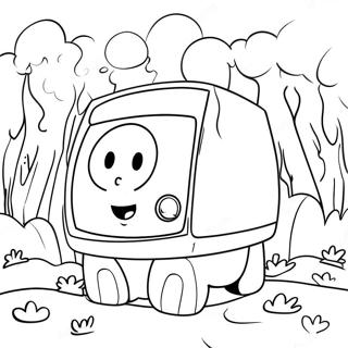 Pagina Da Colorare Di Wubbox In Un Paesaggio Divertente 87519-28011