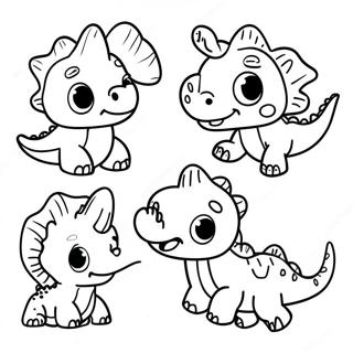 Pagina Da Colorare Dei Cuccioli Di Dinosauro Giocosi 87803-28237