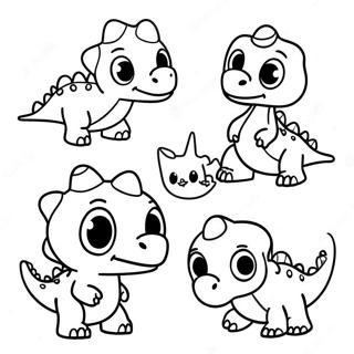 Pagina Da Colorare Dei Cuccioli Di Dinosauro Giocosi 87803-28239