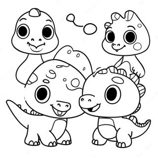 Pagina Da Colorare Dei Cuccioli Di Dinosauro Giocosi 87803-28240