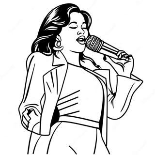 Pagina Da Colorare Di Selena Quintanilla Che Canta Sul Palco 87902-28307