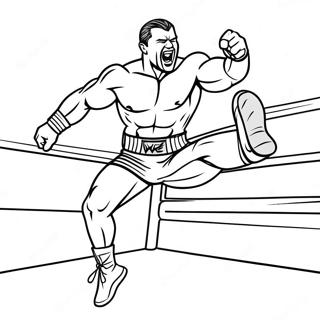 Disegno Da Colorare Wwe 3d Con Wrestler Che Salta Sullavversario 87954 28525