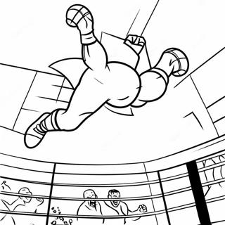 Disegno Da Colorare Wwe 3d Con Wrestler Che Salta Sullavversario 87954 28527