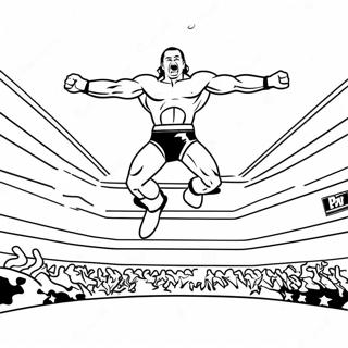 Disegno Da Colorare Wwe 3d Con Wrestler Che Salta Sullavversario 87954 28528