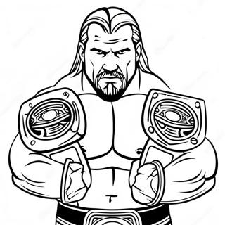 Disegno Da Colorare Wwe 3d Di Triple H Con Due Cinture 87956 28534