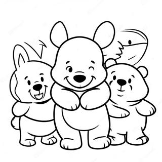 Pagina Da Colorare Del Carino Piccolo Winnie The Pooh Con Amici 88057-28606