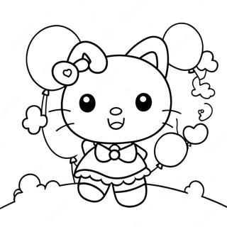 Pagina Da Colorare Di Hello Kitty Con Palloncini 88390-28861