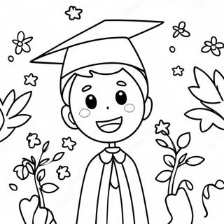 Pagina Da Colorare Dei Bambini Felici Di Laurea Dellasilo 88675 29085