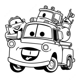 Pagina Da Colorare Di Tow Mater Con Gli Amici 88779-29165