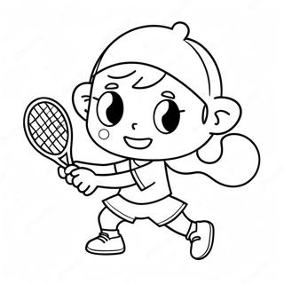Pagina Da Colorare Di Un Carino Giocatore Di Tennis In Stile Cartone Animato 89188-29479