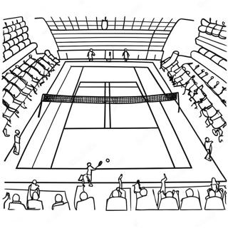 Pagina Da Colorare Di Un Campo Da Tennis Con Giocatori 89189-29481