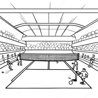 Pagina Da Colorare Di Un Campo Da Tennis Con Giocatori 89189-29482