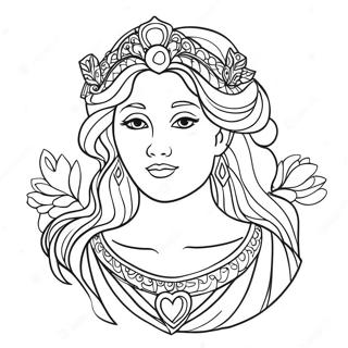 Pagina Da Colorare Della Dea Elegante Dellamore 89295-29569