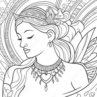 Pagina Da Colorare Della Dea Elegante Dellamore 89295-29570