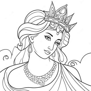 Pagina Da Colorare Della Dea Elegante Dellamore 89295-29571