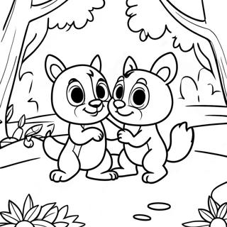 Chip E Dale Che Giocano Nel Parco Pagina Da Colorare 89525 29747