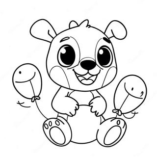 Stitch Felice Con Palloncini Pagina Da Colorare 89550 29762