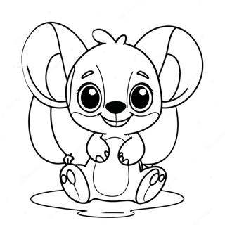 Stitch Felice Con Palloncini Pagina Da Colorare 89550 29764