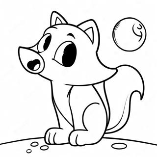 Pagina Da Colorare Del Lupo Chibi Che Ulula Alla Luna 89629-29828