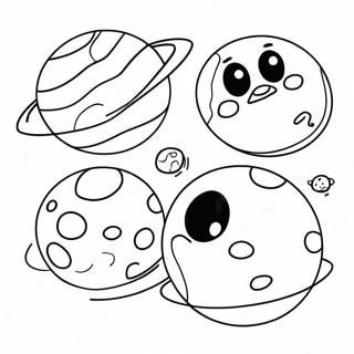 Pagina Da Colorare Dei Pianeti Nani In Stile Cartone Animato 90120-30211