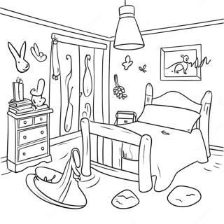 Pagina Da Colorare Della Stanza Colorata Sulla Scopa 90354-30389