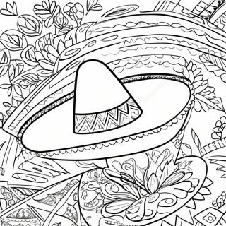 Pagina Da Colorare Di Un Cappello Messicano Tradizionale 90560-30548
