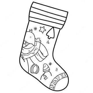 Pagina Da Colorare Con Calza Di Natale Colorata 91433-31293