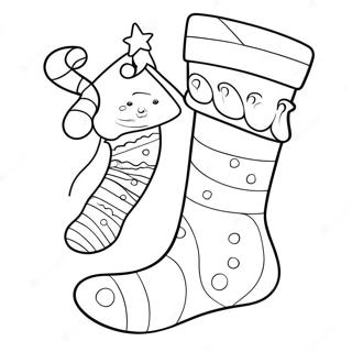 Pagina Da Colorare Con Calza Di Natale Colorata 91433-31294