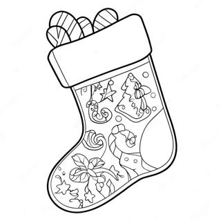 Pagina Da Colorare Con Calza Di Natale Colorata 91433-31295