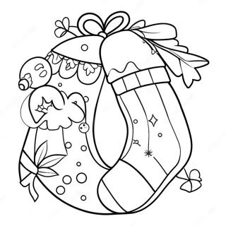 Pagina Da Colorare Con Calza Di Natale Decorata 91434-31298