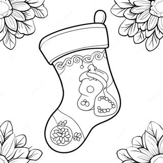 Pagina Da Colorare Con Calza Di Natale Decorata 91434-31299