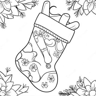 Pagina Da Colorare Con Calza Di Natale Decorata 91434-31300