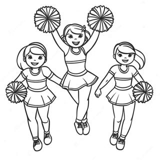 Pagina Da Colorare Di Cheerleader Che Eseguono Acrobazie 91458-31309