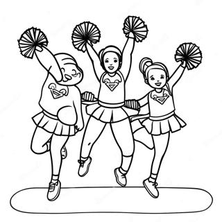 Pagina Da Colorare Di Cheerleader Che Eseguono Acrobazie 91458-31310