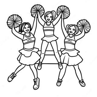 Pagina Da Colorare Di Cheerleader Che Eseguono Acrobazie 91458-31312