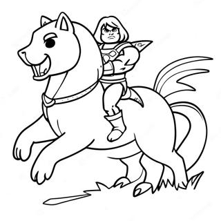 Pagina Da Colorare Di He Man Che Cavalca Battle Cat 91943-31699