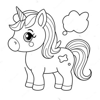 Pagina Da Colorare Di Unicorno Carino E Morbido 92017 31748