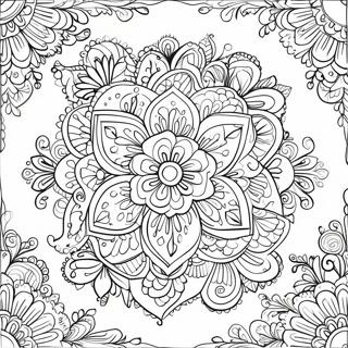 Pagina Da Colorare Del Design Floreale Colorato Del Rangoli 92170-31869