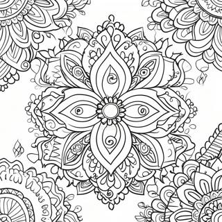 Pagina Da Colorare Del Design Floreale Colorato Del Rangoli 92170-31870