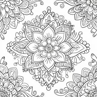 Pagina Da Colorare Del Design Floreale Colorato Del Rangoli 92170-31872